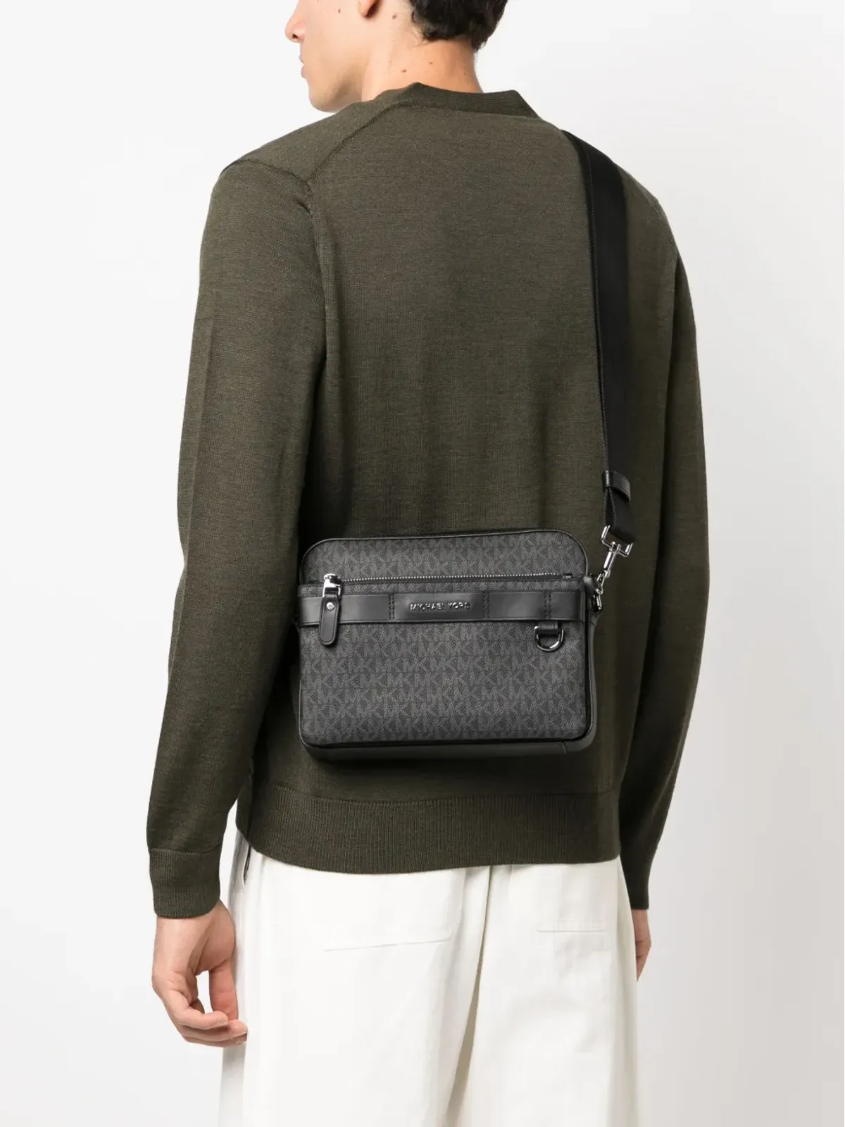 Michael Kors デュアルモノグラム レザー クロスボディ - ブラック - 画像2