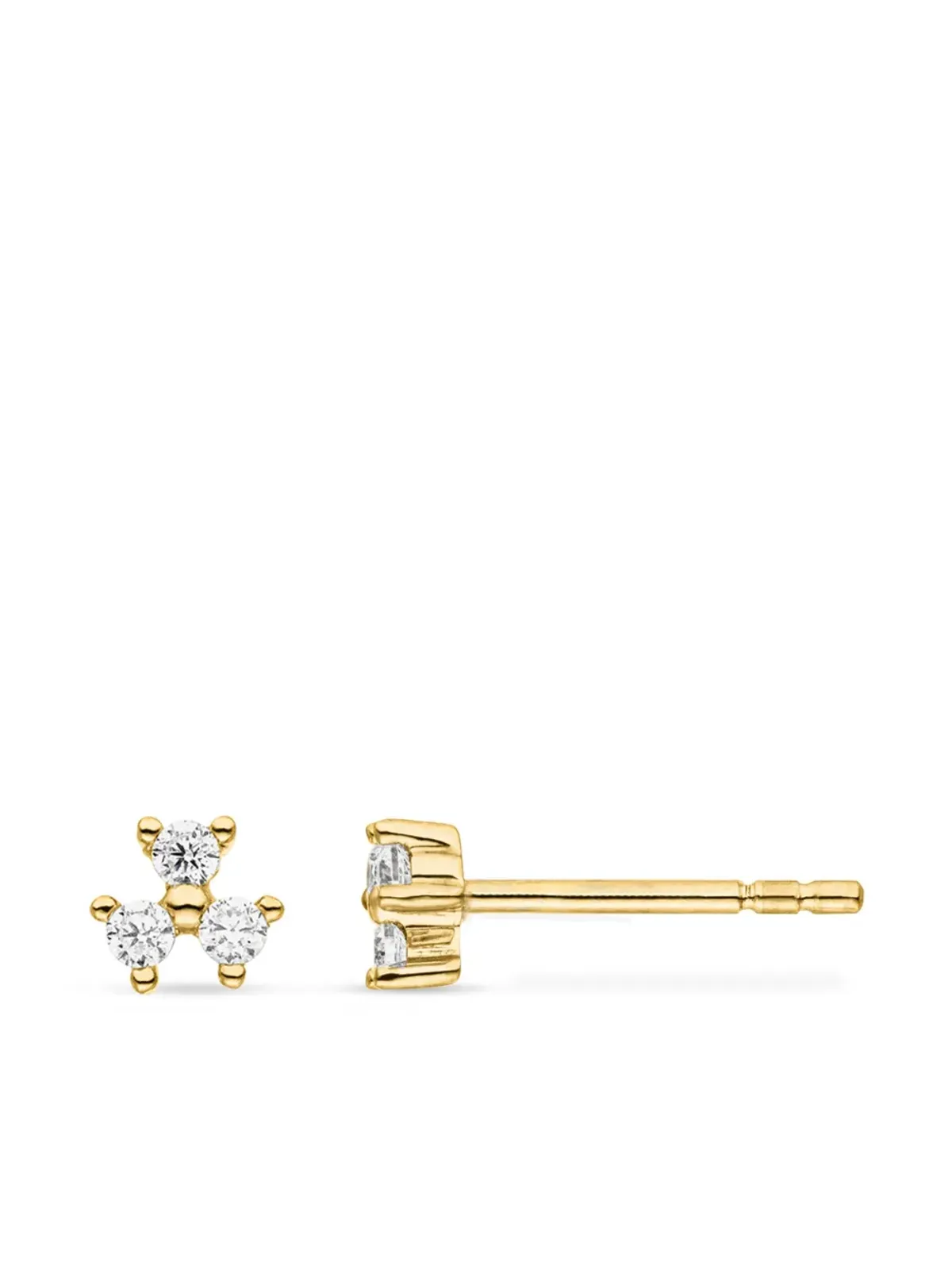 VEYNOU 14K イエローゴールド フルール ダイヤモンドスタッドピアス - 画像2
