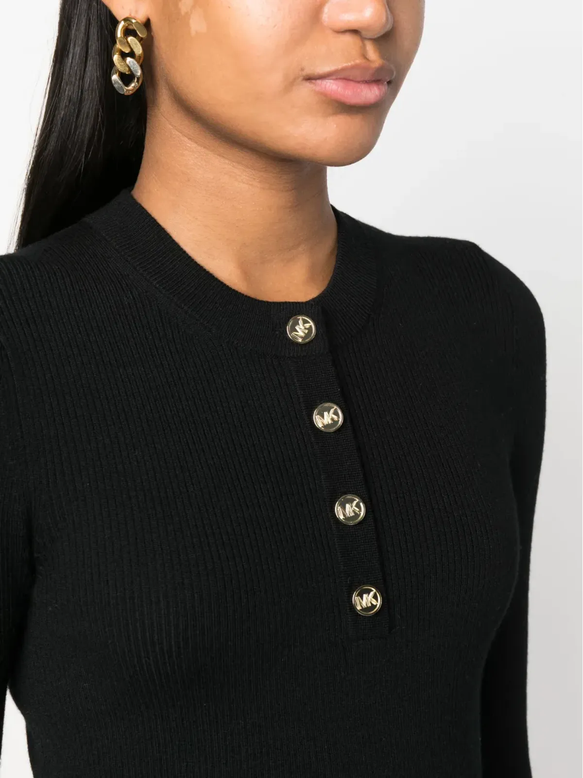 Michael Michael Kors ボタン留め ロングスリーブ ニットトップ - 画像5
