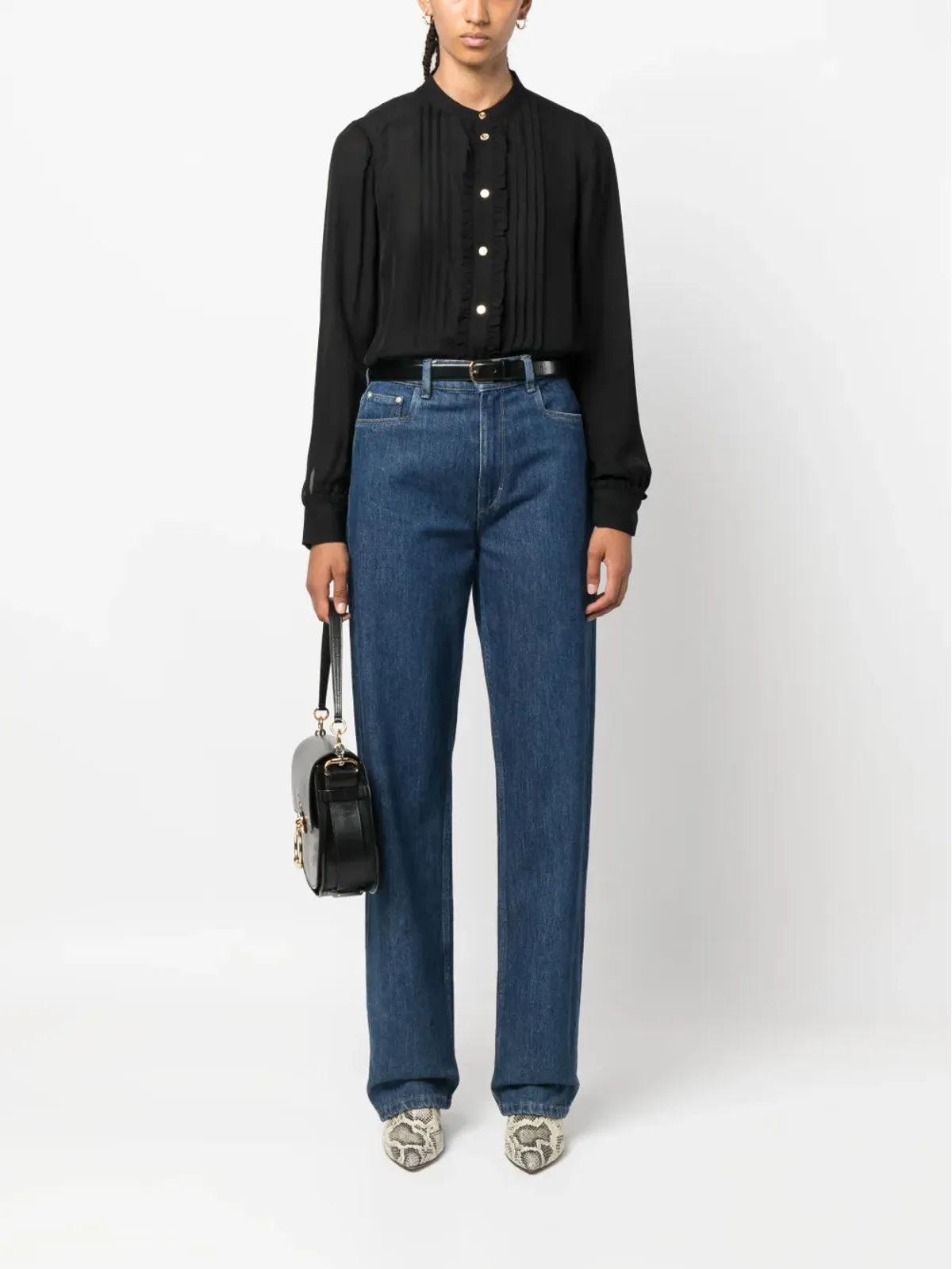 Michael Michael Kors フリル付きノーカラーボタンシャツ - 画像2