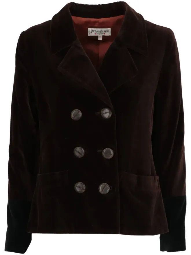 Saint Laurent Pre-Owned Saint Laurent Pre-Owned 1990年ベルベット ダブルブレストジャケットの商品画像