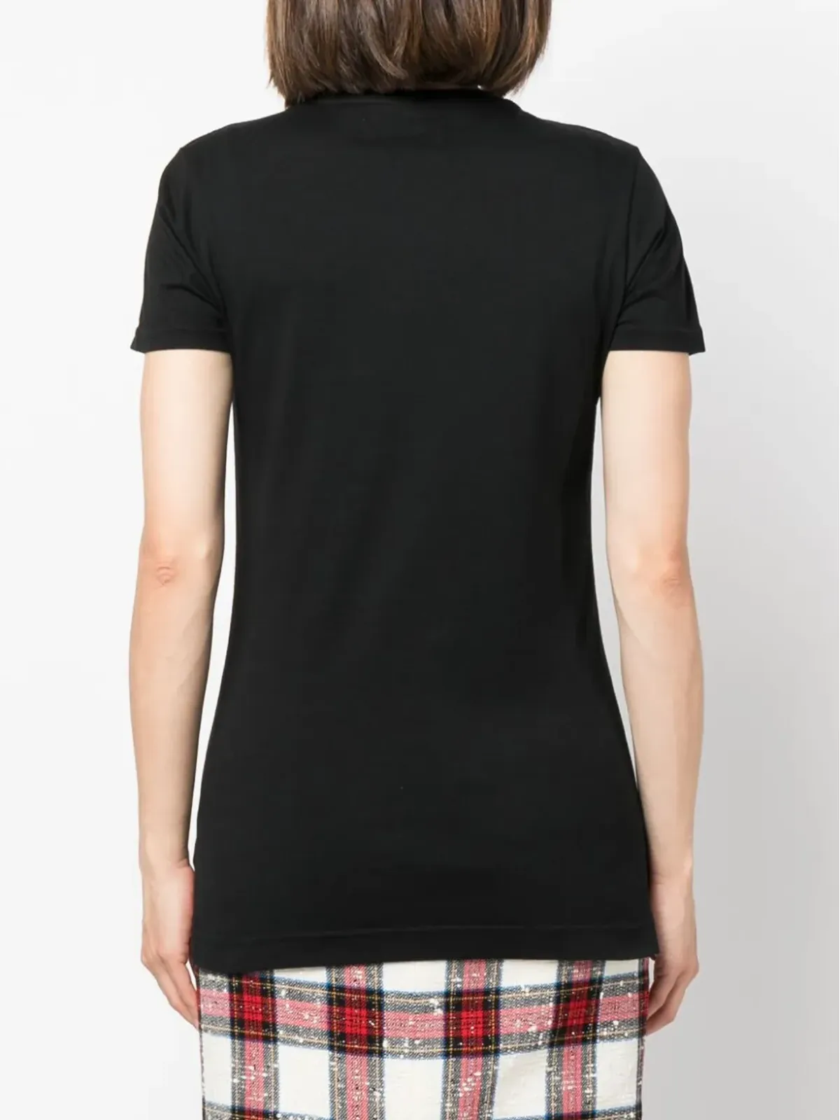 Vivienne Westwood Orbロゴ刺繍コットンTシャツ ブラック - 画像4