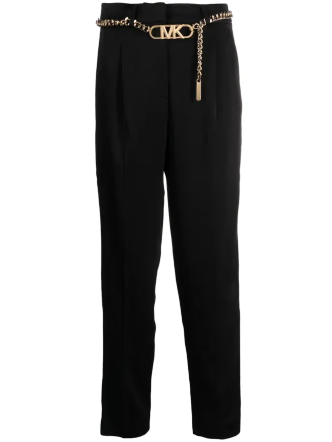 Michael Michael Kors Michael Michael Kors ロゴプレート ハイウエスト テーパードパンツの商品画像