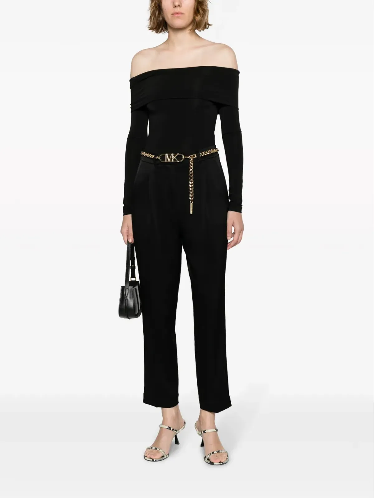 Michael Michael Kors ロゴプレート ハイウエスト テーパードパンツ - 画像2