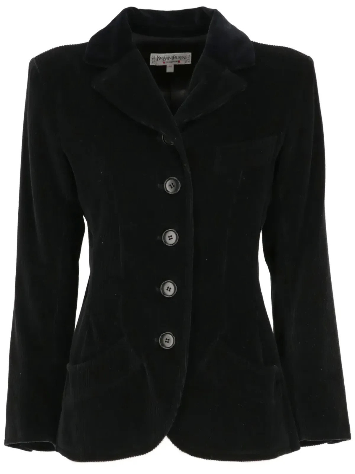 Saint Laurent Pre-Owned 1970s コーデュロイ ブレザー - ブラック - 画像1