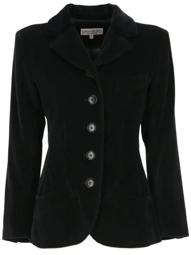 Saint Laurent Pre-Owned Saint Laurent Pre-Owned 1970s コーデュロイ ブレザー - ブラックの商品画像