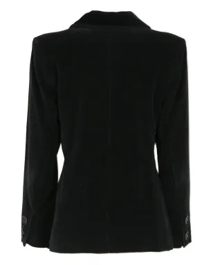 Saint Laurent Pre-Owned 1970s コーデュロイ ブレザー - ブラック - サムネイル2