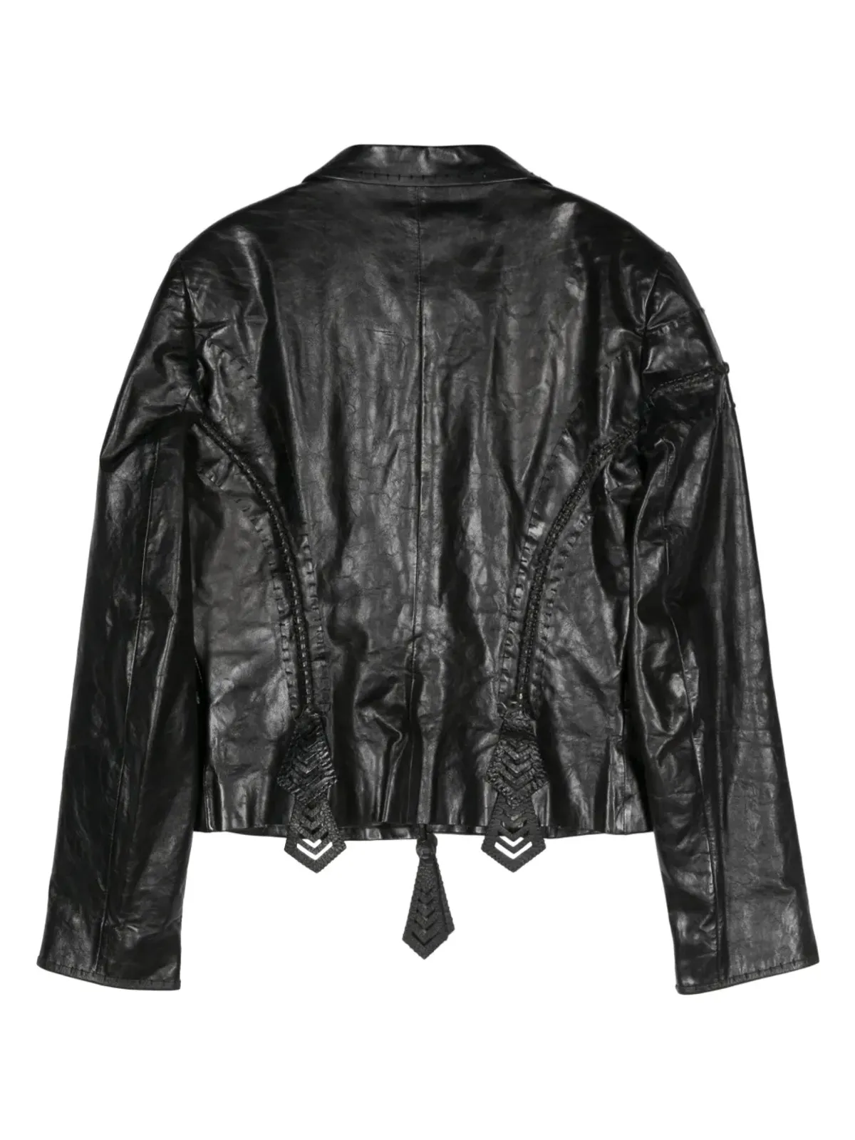 Fendi Pre-Owned 2000s whipstitch leather jacket - Black - 画像2