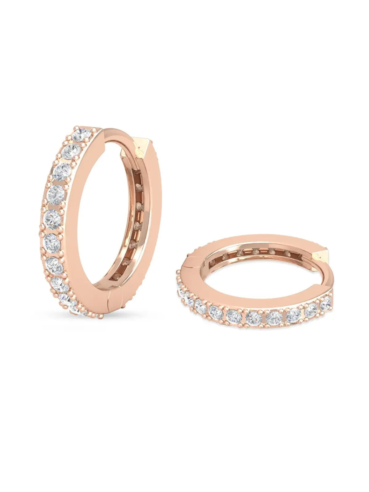 VEYNOU 14k recycled rose gold and diamond ハグイヤリング - 画像2