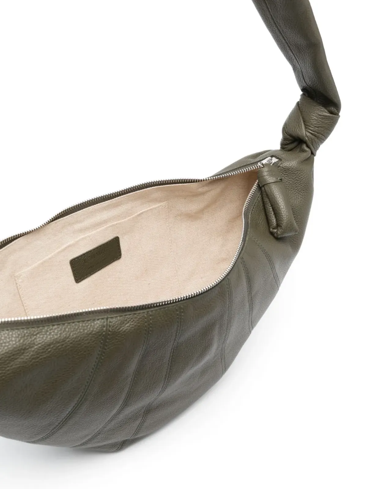 LEMAIRE Croissant leather shoulder bag - Green - 画像5