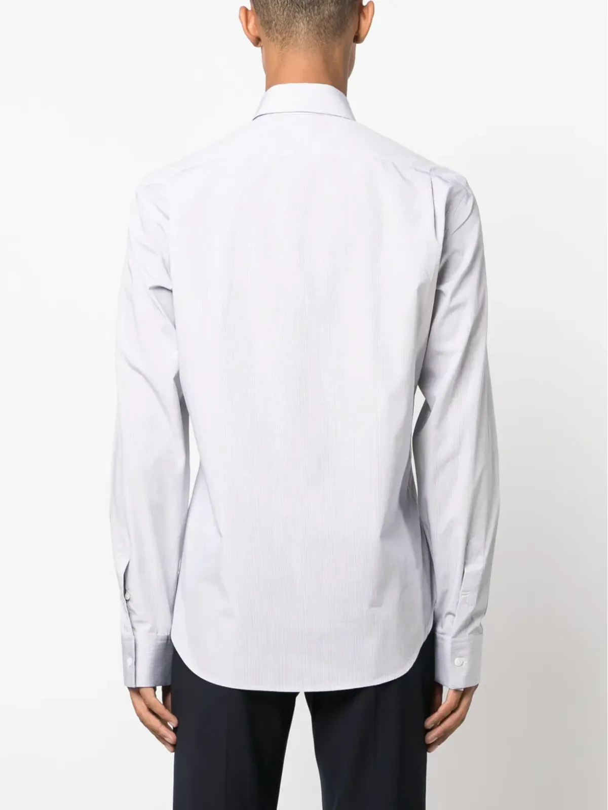 Lanvin グリッド柄コットンシャツ - グレー - 画像4