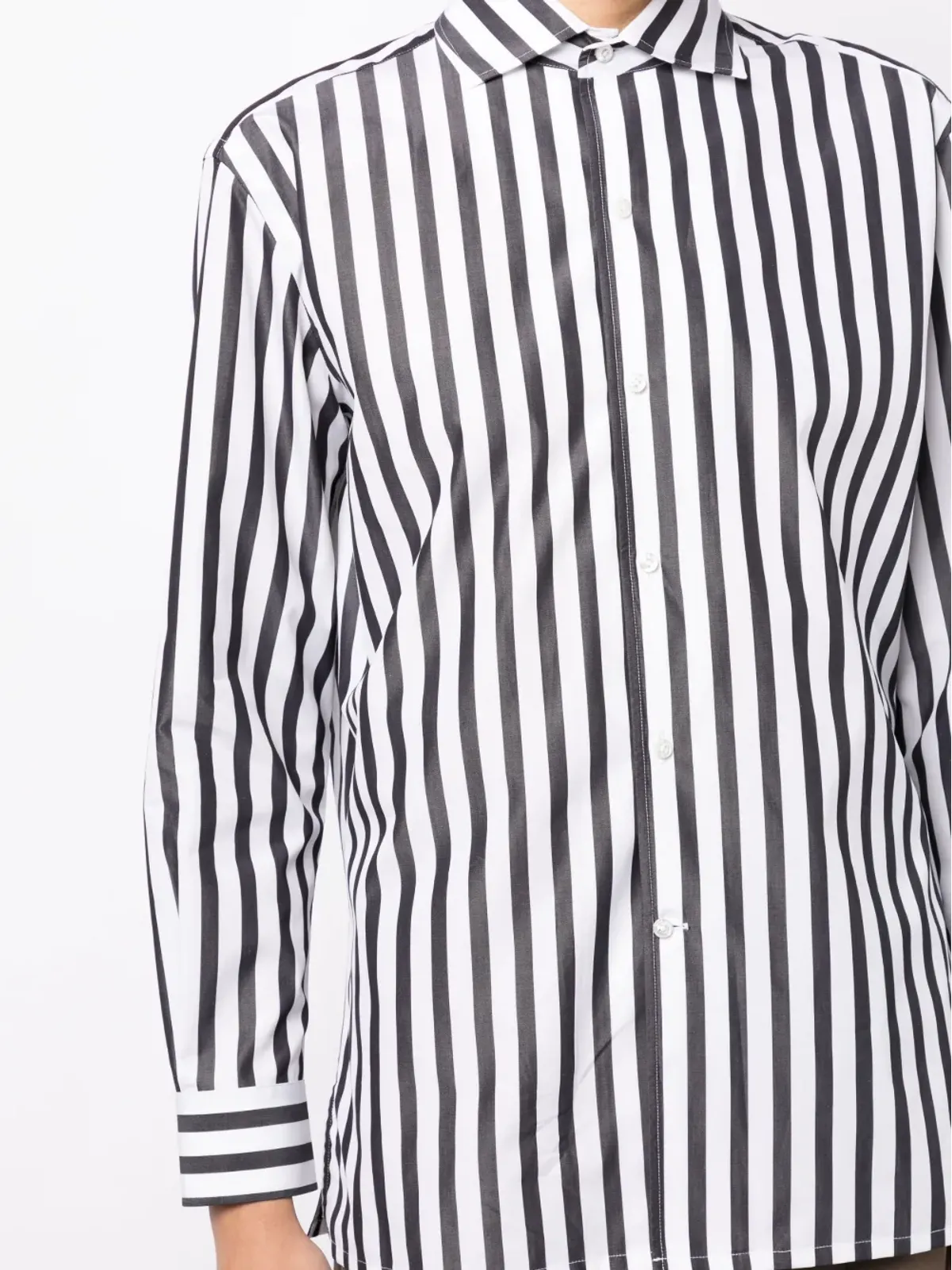 Ralph Lauren Collection ストライプ柄コットンシャツ ブルー - 画像5