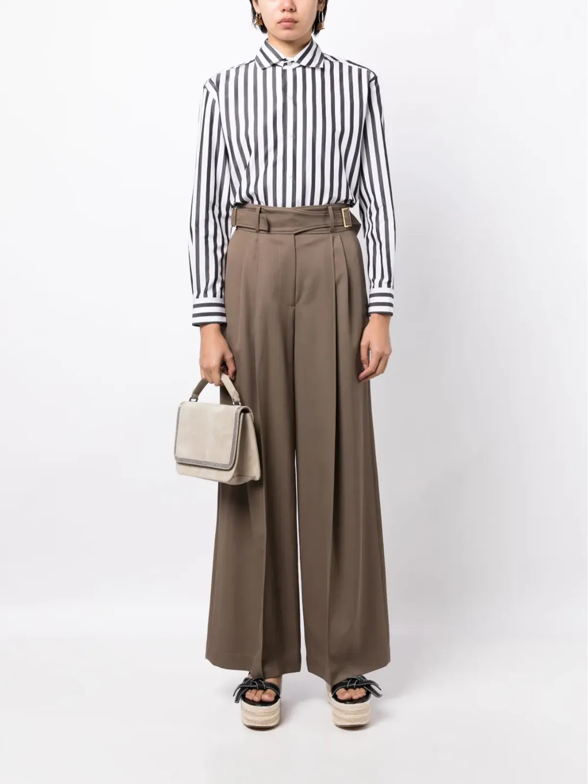 Ralph Lauren Collection ストライプ柄コットンシャツ ブルー - 画像2