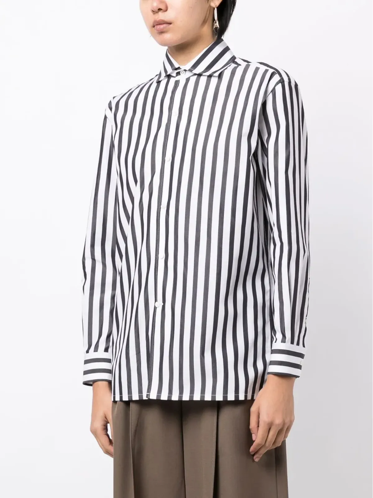 Ralph Lauren Collection ストライプ柄コットンシャツ ブルー - 画像3