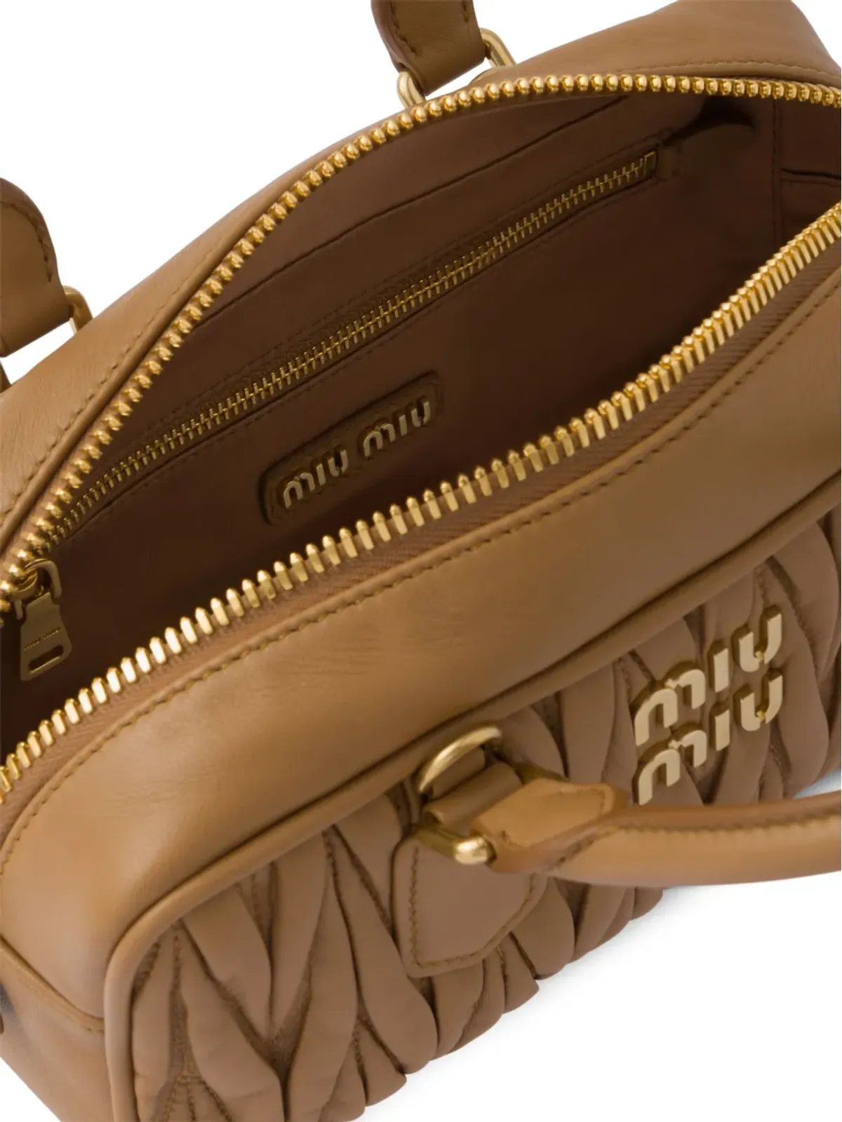 Miu Miu Arcadie matelassé nappa leather bag - Brown - 画像5