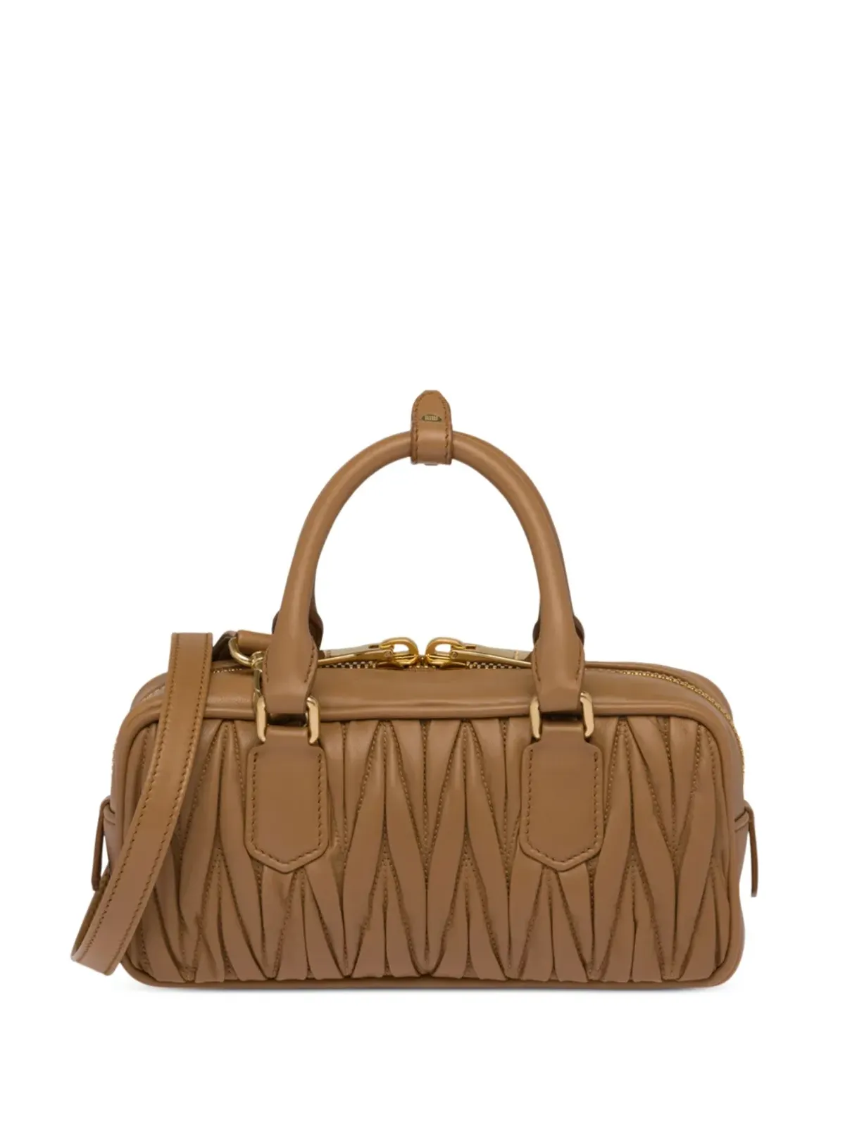 Miu Miu Arcadie matelassé nappa leather bag - Brown - 画像2