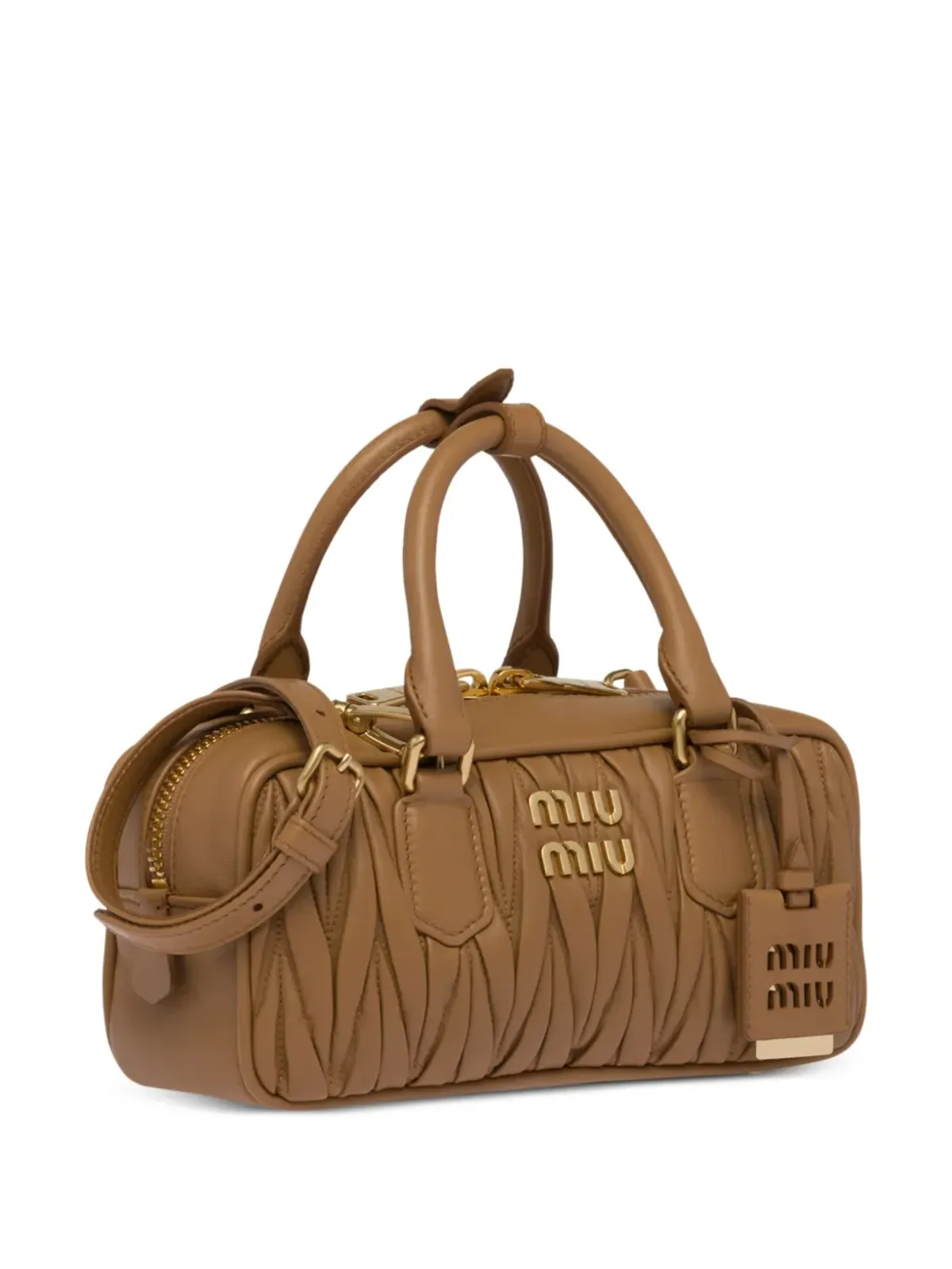 Miu Miu Arcadie matelassé nappa leather bag - Brown - 画像3