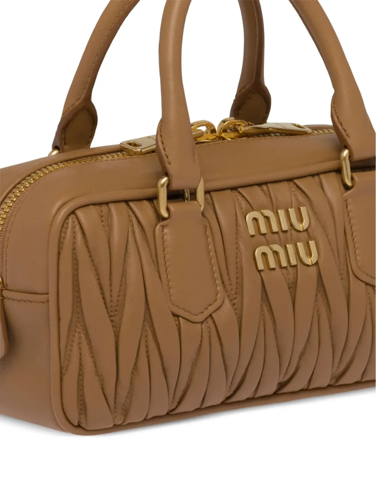 Miu Miu Arcadie matelassé nappa leather bag - Brown - 画像4