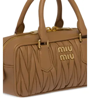 Miu Miu Arcadie matelassé nappa leather bag - Brown - サムネイル4