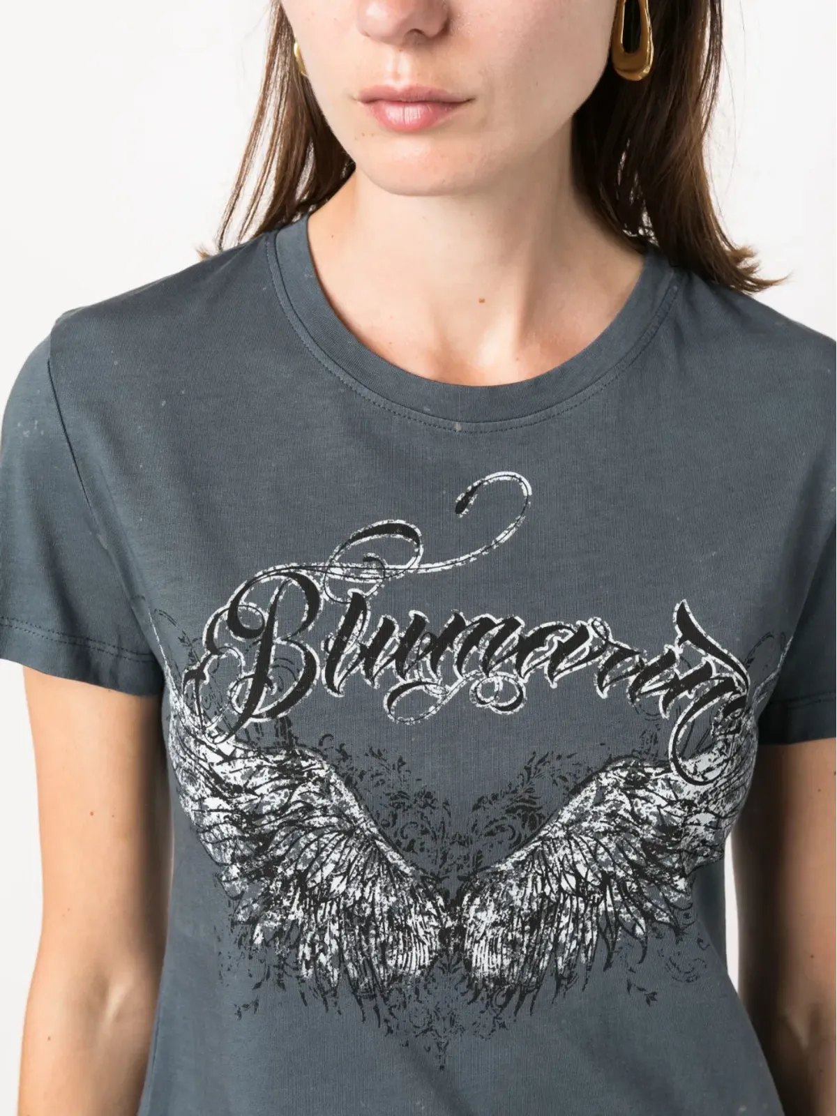 Blumarine ロゴプリント入りコットンTシャツ - 画像5