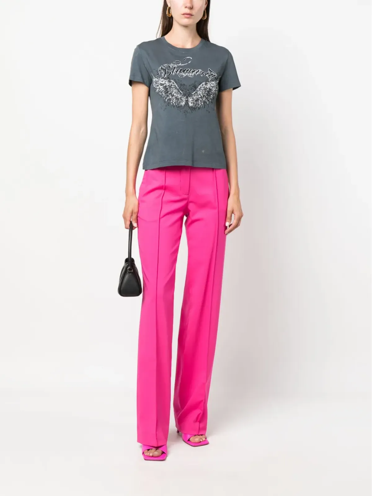 Blumarine ロゴプリント入りコットンTシャツ - 画像2