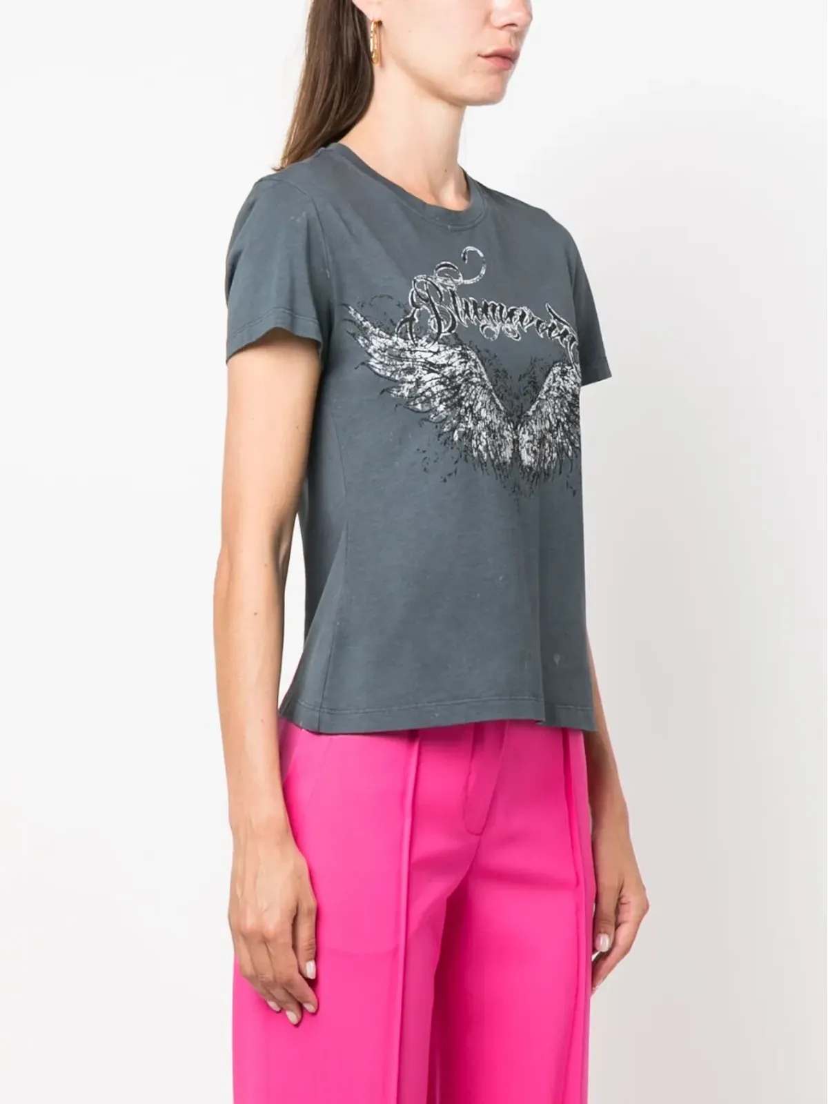 Blumarine ロゴプリント入りコットンTシャツ - 画像3