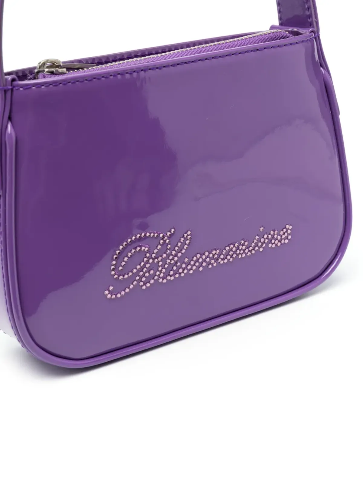 Blumarine パテントフィニッシュ・ラインストーン付きトートバッグ - 画像4
