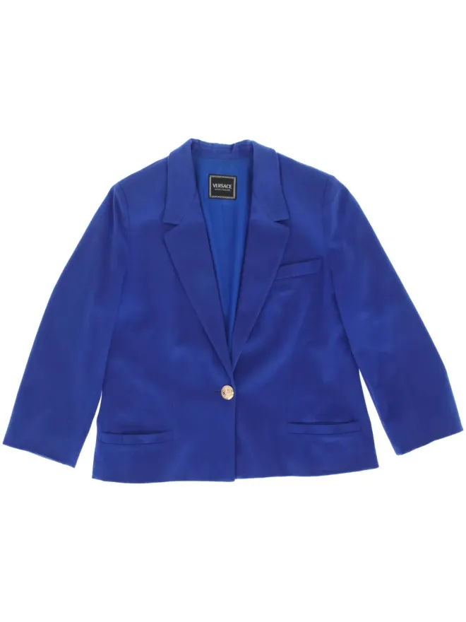 Versace Pre-Owned Versace Pre-Owned 1990年製 シングルブレスト ウール ブレザー - ブルーの商品画像