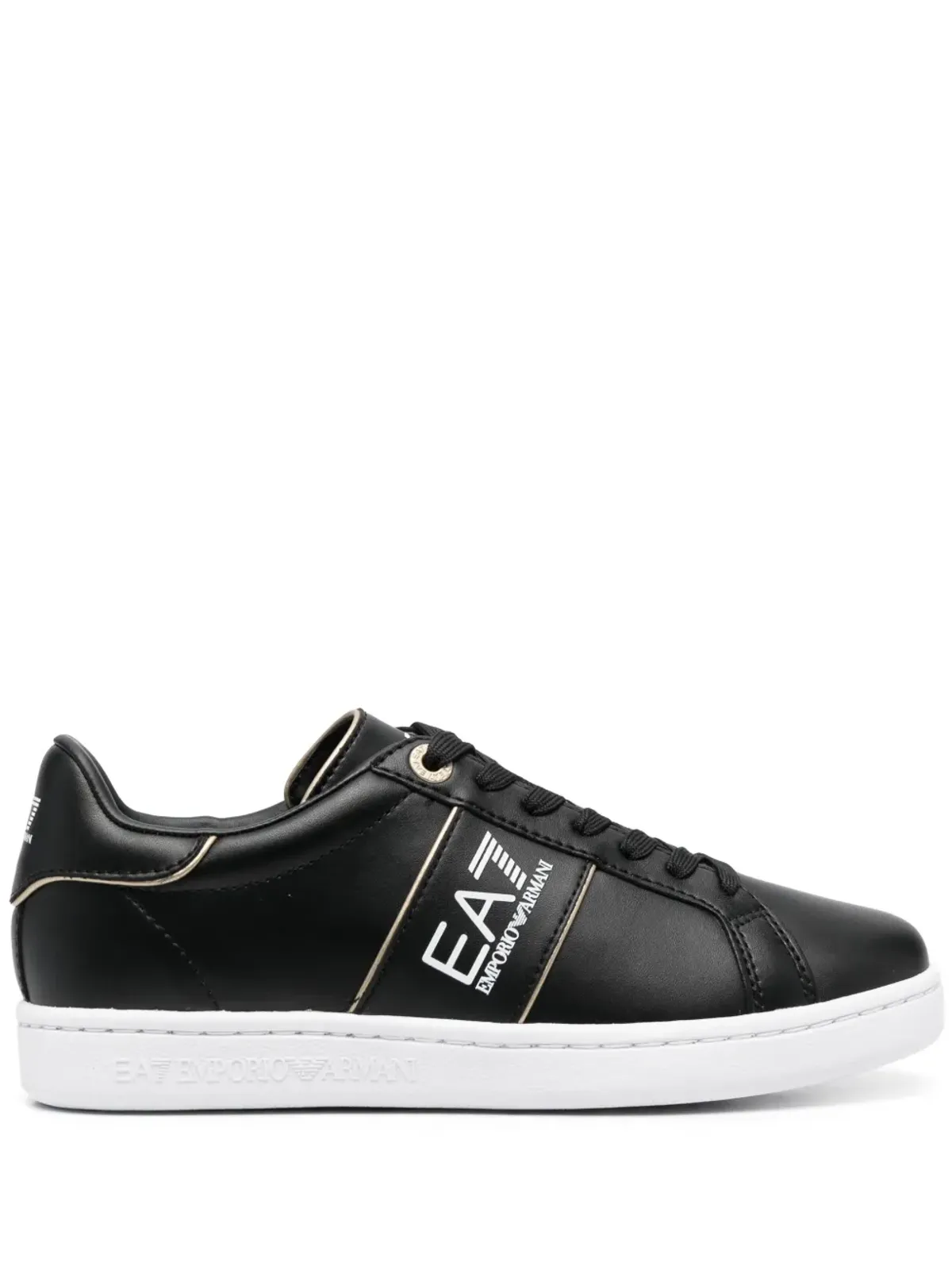 Ea7 Emporio Armani ロゴプリント レザー スニーカー - 画像1