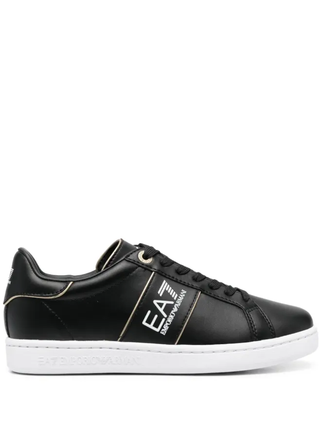 Ea7 Emporio Armani Ea7 Emporio Armani ロゴプリント レザー スニーカーの商品画像