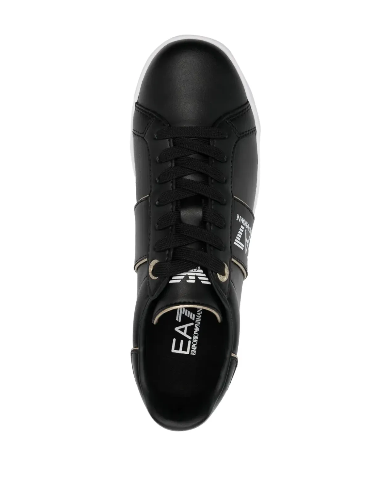 Ea7 Emporio Armani ロゴプリント レザー スニーカー - 画像4