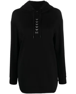 Ea7 Emporio Armani ロゴシリーズ ドローストリング フーディ ブラック - サムネイル1
