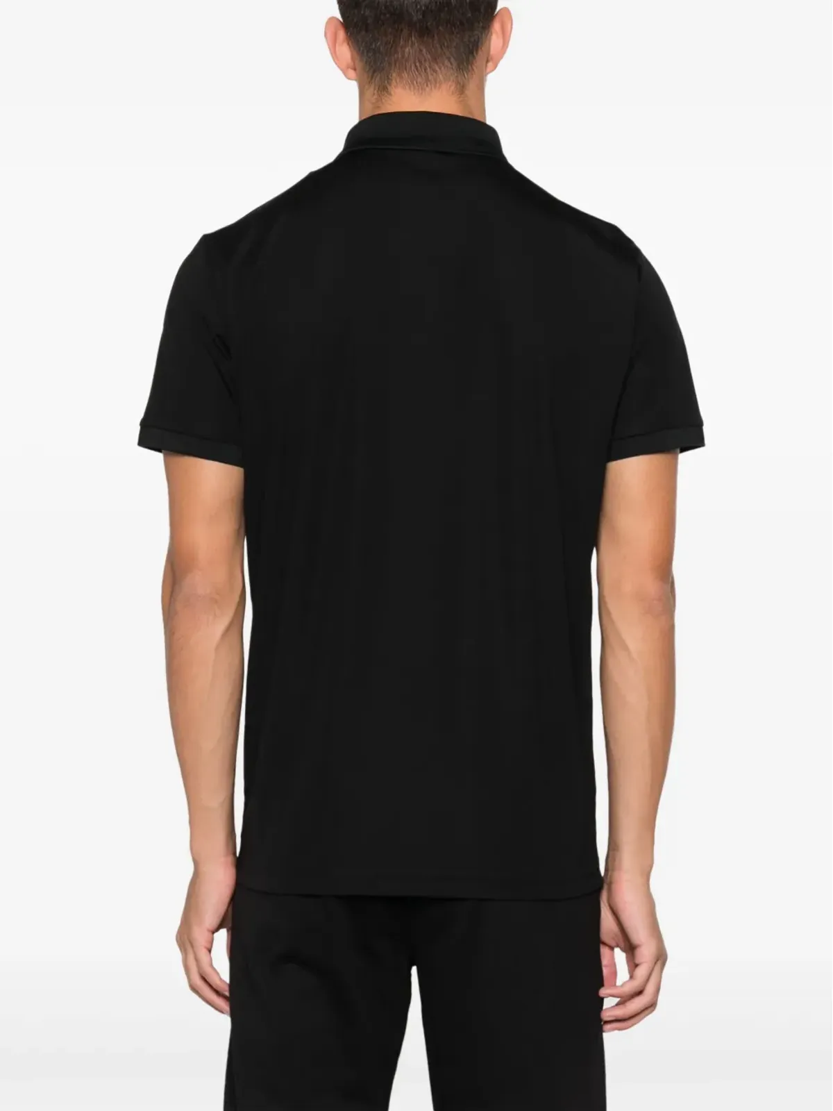 Ea7 Emporio Armani ロゴパッチ半ジップポロシャツ - ブラック - 画像4