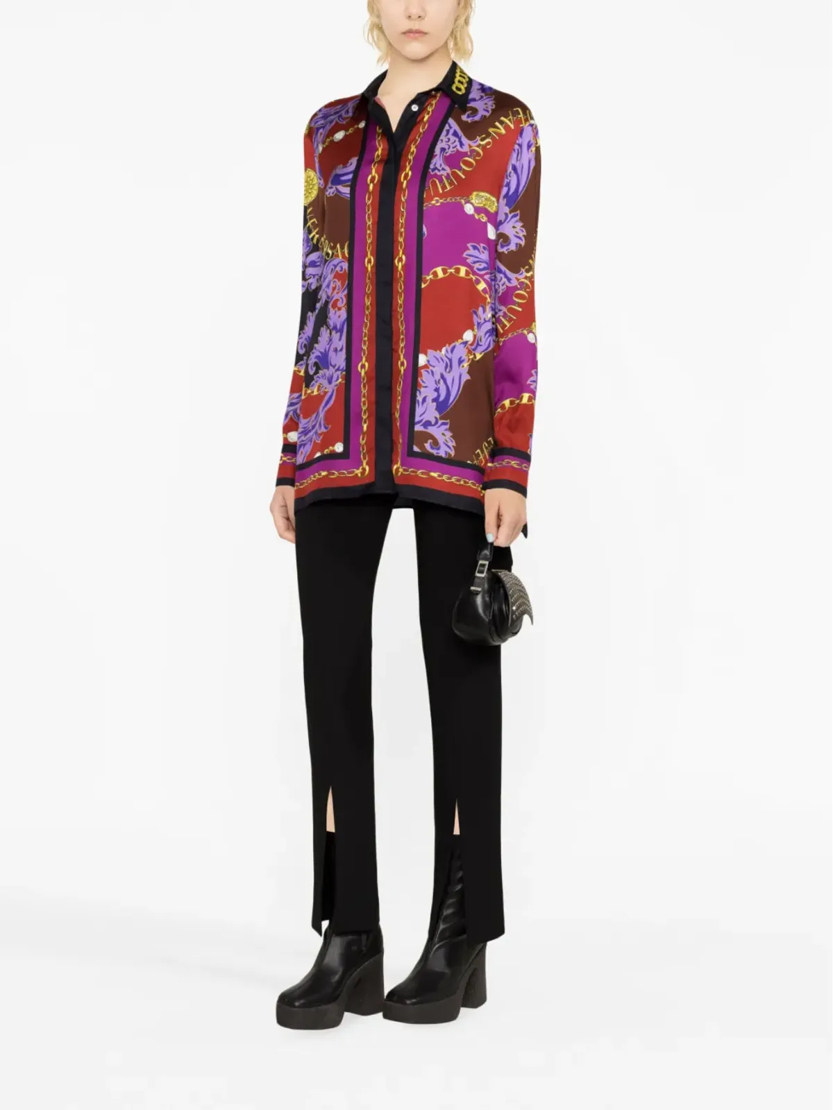Versace Jeans Couture チェーン・クチュール柄プリント シャツ ピンク - 画像2