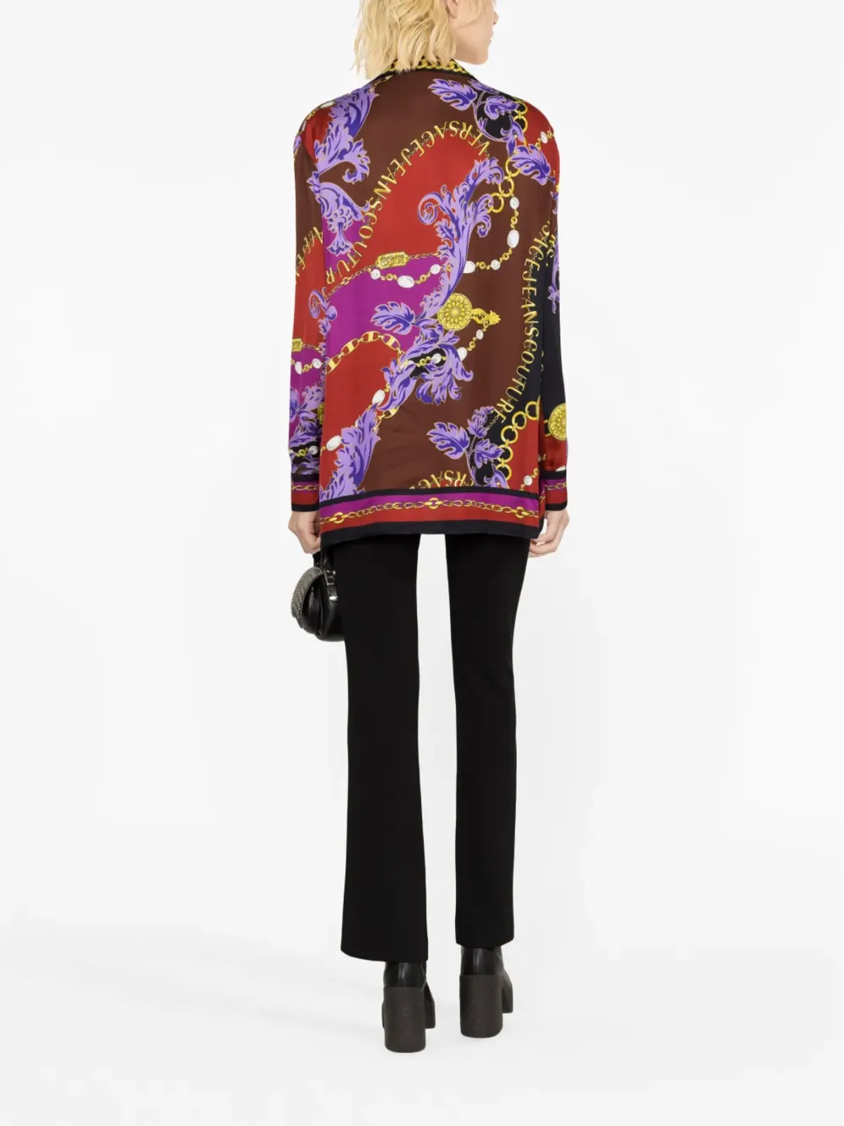 Versace Jeans Couture チェーン・クチュール柄プリント シャツ ピンク - 画像3
