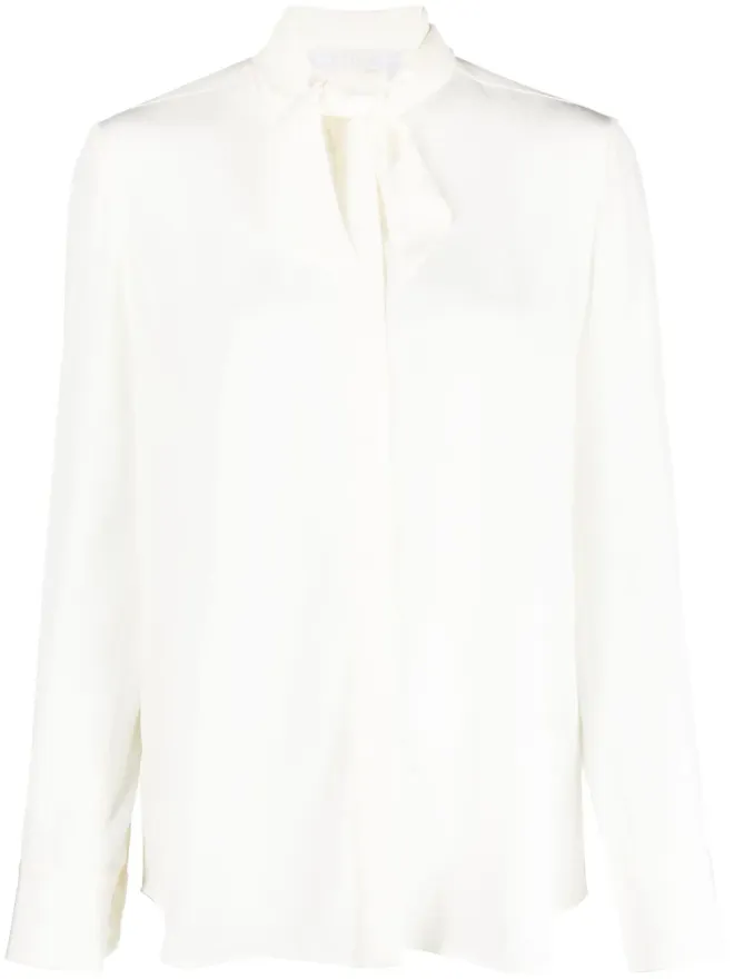 Chloe Chloé タイストラップ付きシルクシャツの商品画像