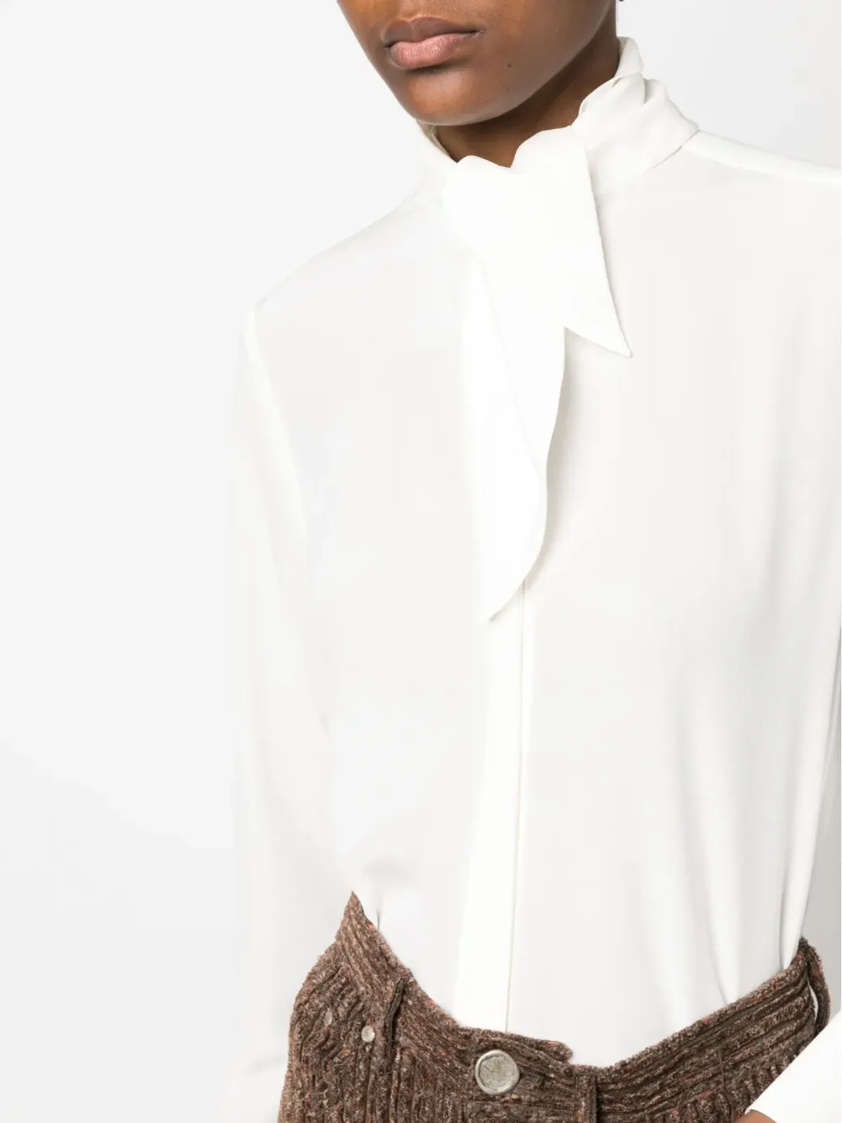 Chloé タイストラップ付きシルクシャツ - 画像5
