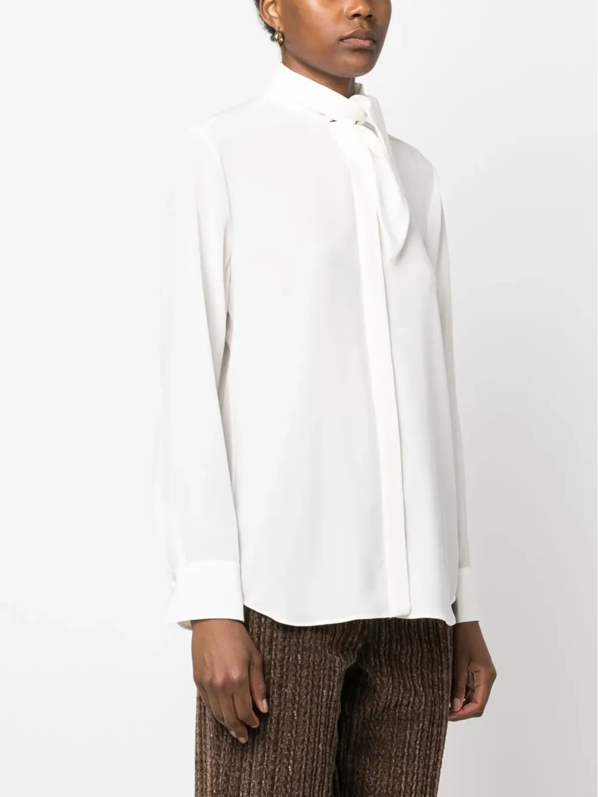 Chloé タイストラップ付きシルクシャツ - 画像3