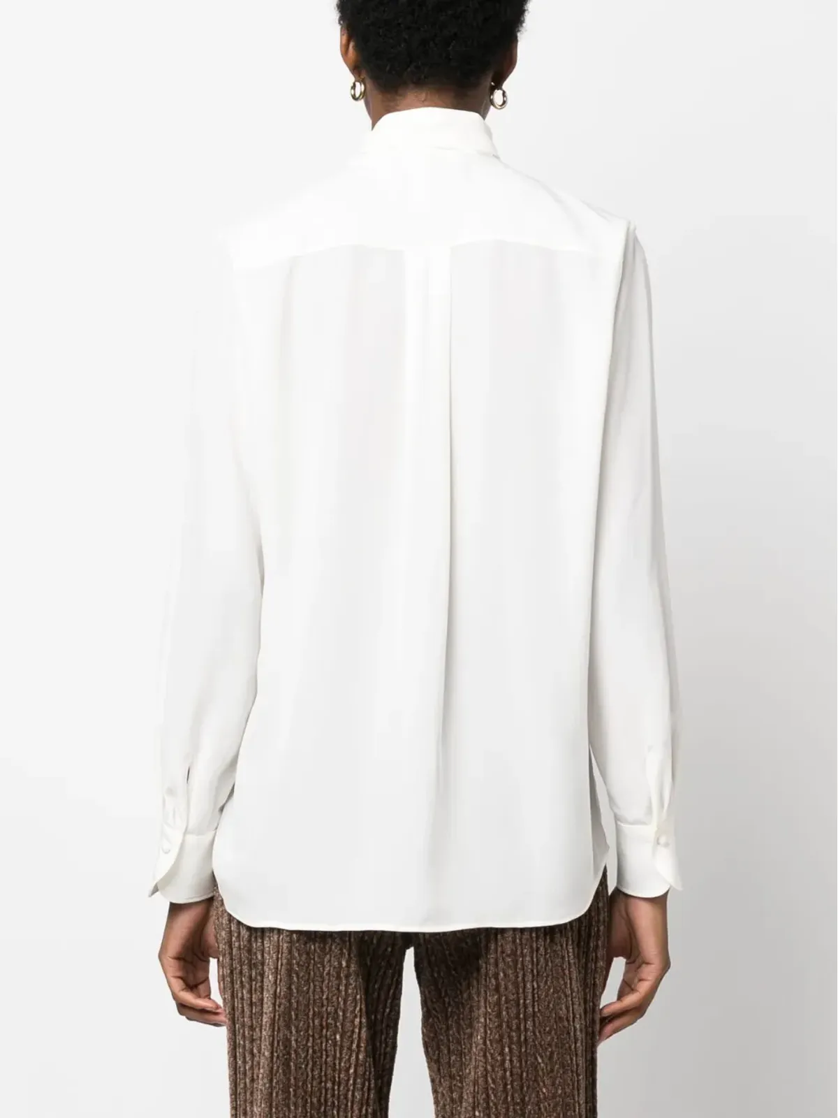 Chloé タイストラップ付きシルクシャツ - 画像4