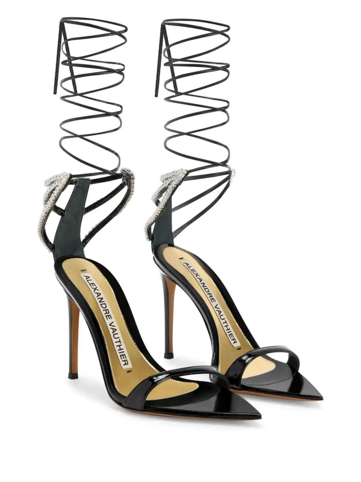 Alexandre Vauthier 111ラインストーン装飾サンダル ブラック - 画像2
