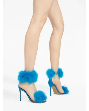 Alexandre Vauthier Veronica 105mm 羽毛ディテール付きサンダル - サムネイル5
