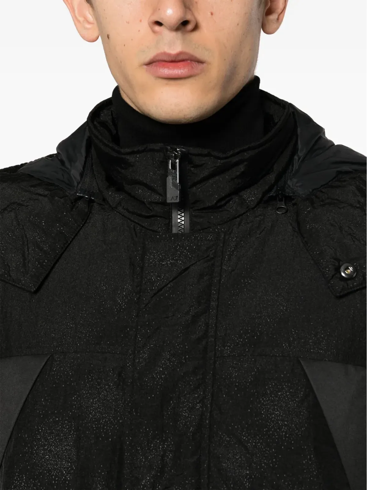 Ea7 Emporio Armani ロゴパッチ付きフードジャケット - 画像5