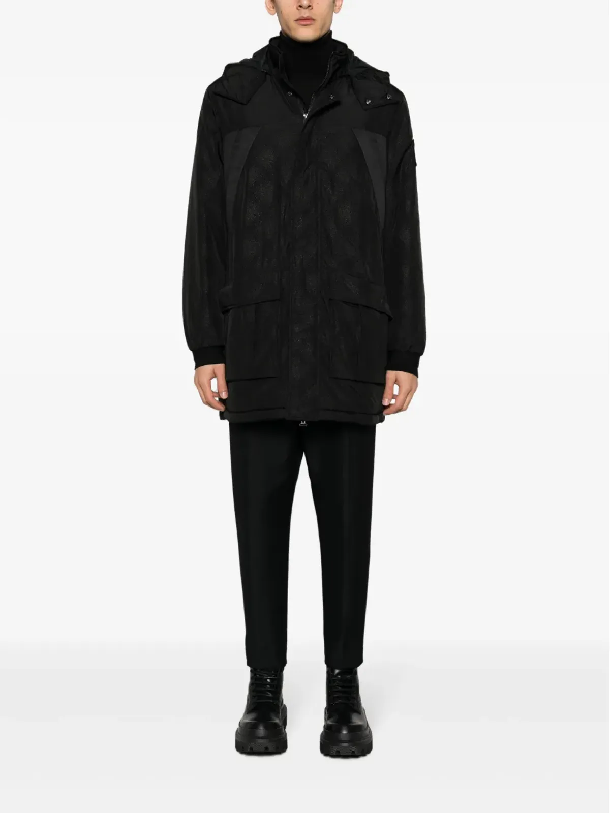 Ea7 Emporio Armani ロゴパッチ付きフードジャケット - 画像2