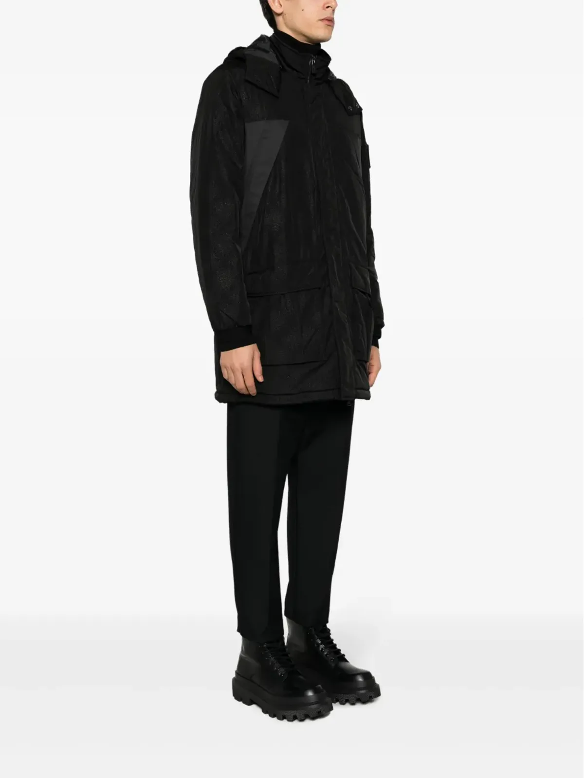 Ea7 Emporio Armani ロゴパッチ付きフードジャケット - 画像3