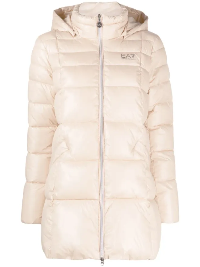 Ea7 Emporio Armani Ea7 Emporio Armani ロゴプリント フード付きパディッドジャケットの商品画像