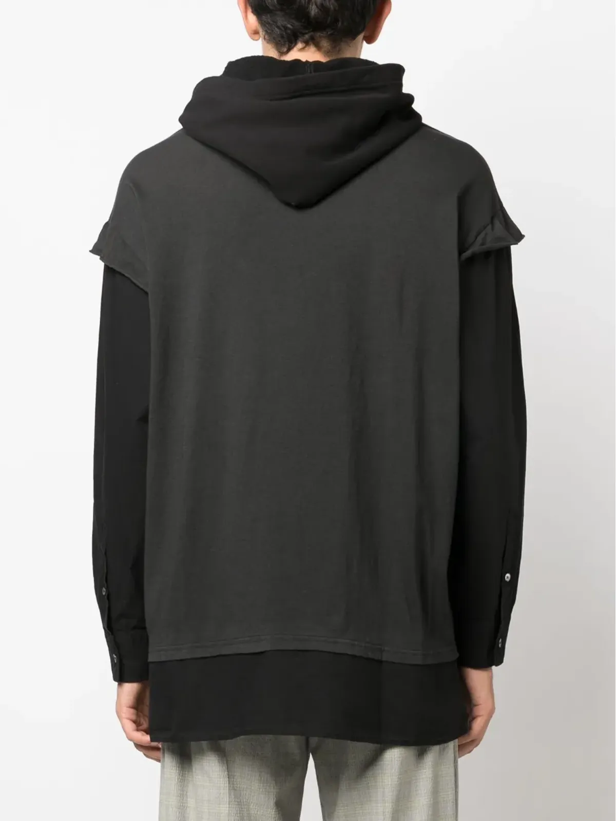 MM6 Maison Margiela 長袖レイヤードフード付きTシャツ - 画像4