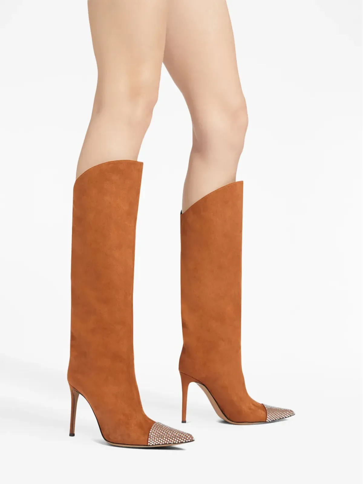 Alexandre Vauthier クリスタル装飾付き105mmヒール膝丈ブーツ - 画像5