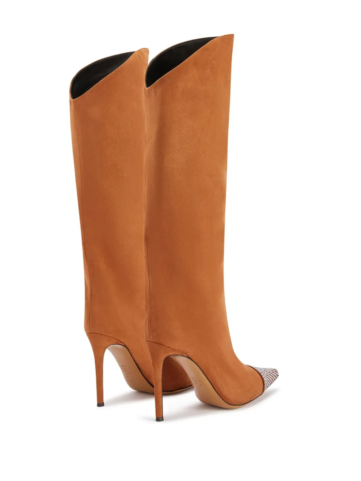 Alexandre Vauthier クリスタル装飾付き105mmヒール膝丈ブーツ - 画像3