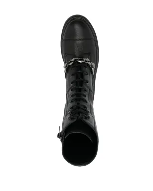 Jimmy Choo Nari グレインドテクスチャーレザーブーツ - ブラック - サムネイル4