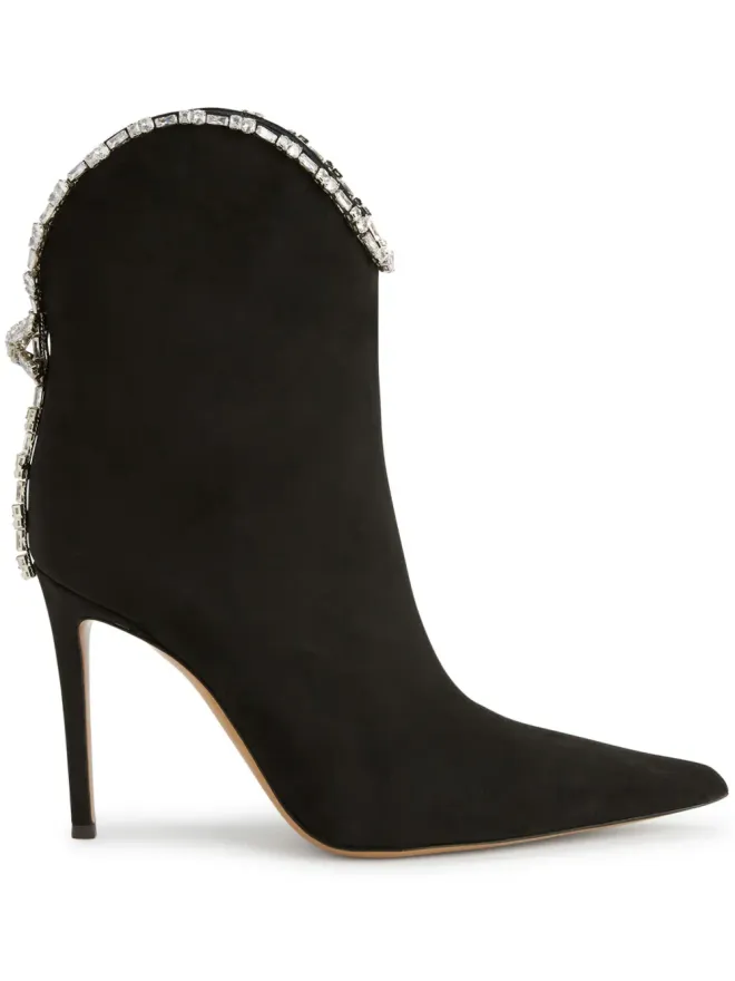 Alexandre Vauthier Alexandre Vauthier クリスタルエンブリッシュメントディテール ブーツ ブラックの商品画像